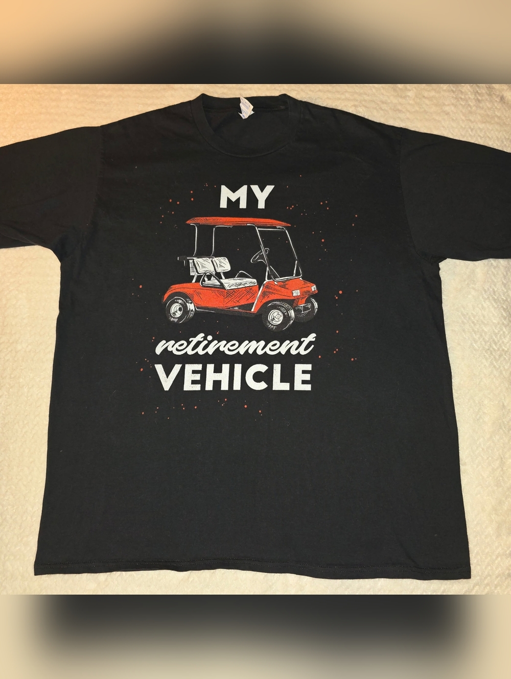MY retirement VEHICLE Graphic Tee - Black with Red Golf Cart